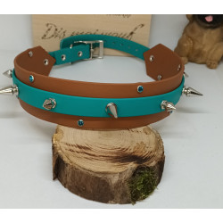 Collier Marron Clair/Bleu Sarcelle