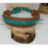 Collier Marron Clair/Bleu Sarcelle